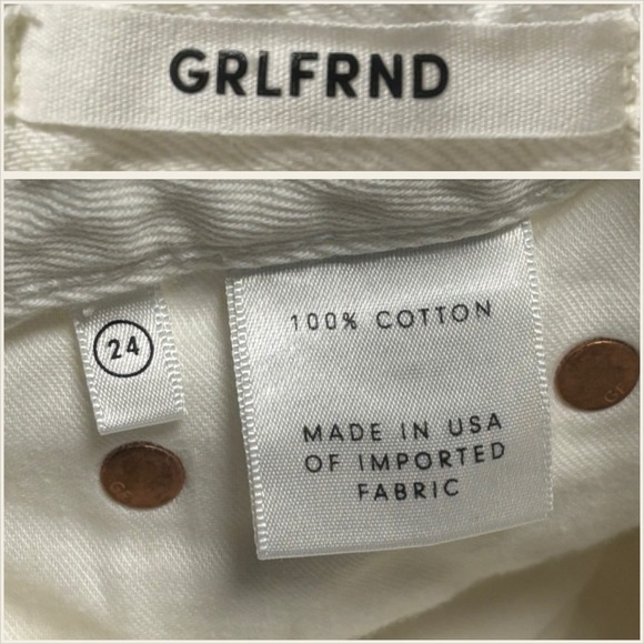 GRLFRND Rhoda White Denim Ripped Distressed Mini Skirt Womens 24 - Picture 6 of 6